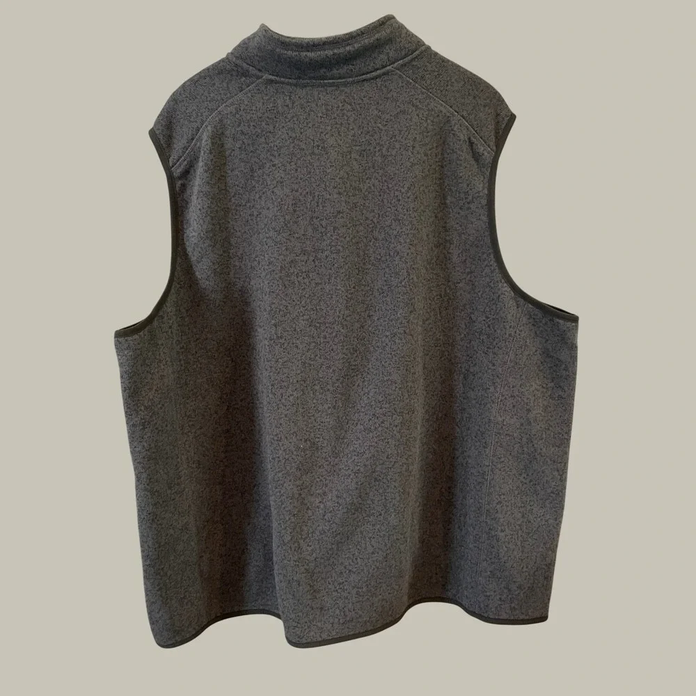 Duluth Trading Co Mens 3XL Gray Sweater Fleece Vest Sherpa Lined Full Zip Relax